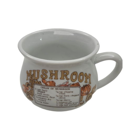 Vintage mushroom soup mug
